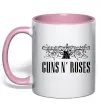 Чашка з кольоровою ручкою Guns N` Roses Ніжно рожевий фото