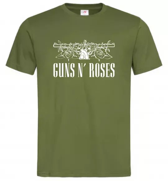 Мужская футболка Guns N` Roses Оливковый фото