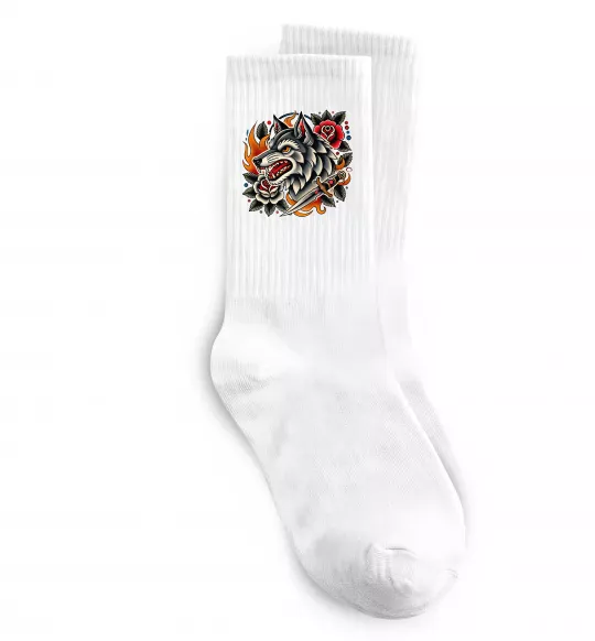 Носки Олдскул вовк Белый фото