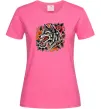 Жіноча футболка Олдскул вовк Яскраво-рожевий фото