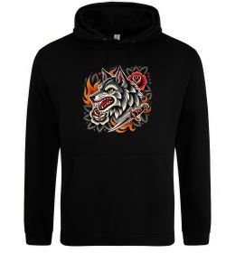 Мужская толстовка (худи) Олдскул вовк