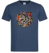 Чоловіча футболка Олдскул вовк Темно-синій фото