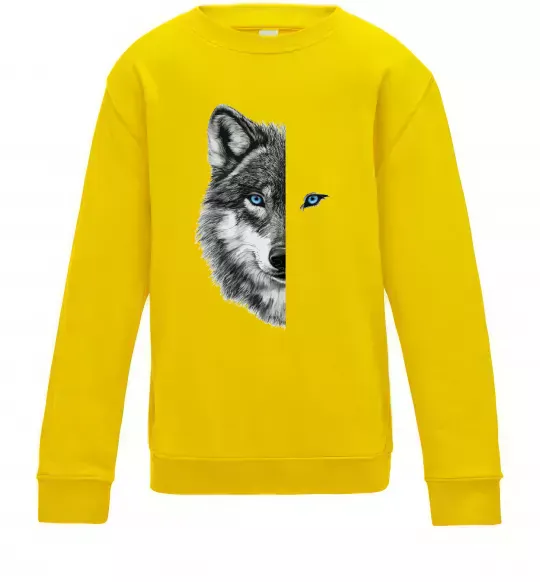Детский Свитшот Вовк око Солнечно желтый фото