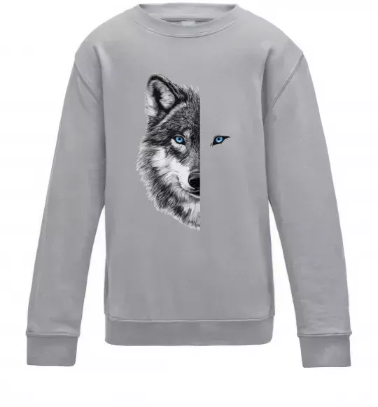 Детский Свитшот Вовк око Серый меланж фото