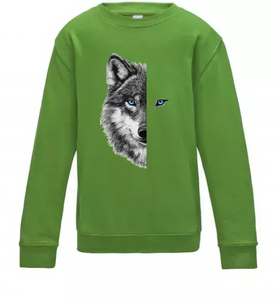 Детский Свитшот Вовк око Лаймовый фото