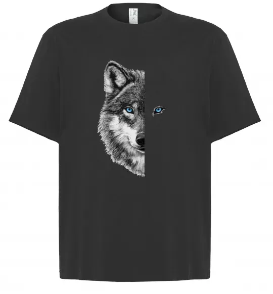 Футболка Оверсайз Вовк око Черный фото