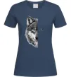 Женская футболка Вовк око Темно-синий фото