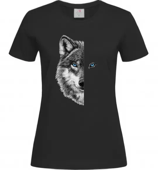 Женская футболка Вовк око Черный фото