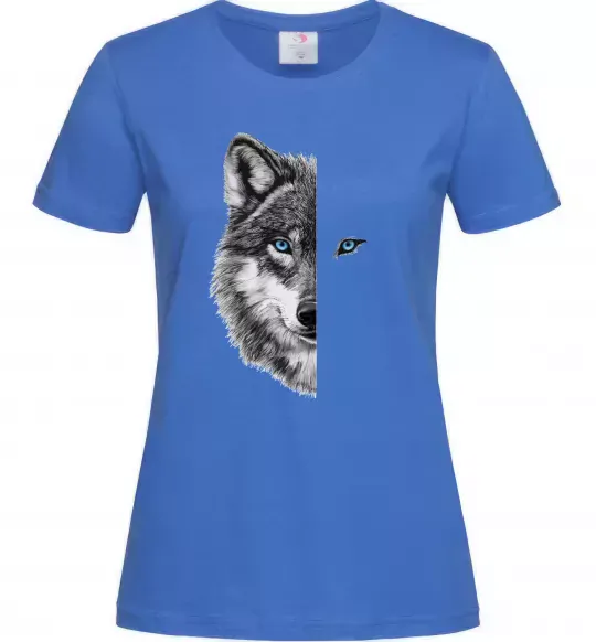 Женская футболка Вовк око Ярко-синий фото