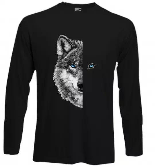 Лонгслив Вовк око Черный фото