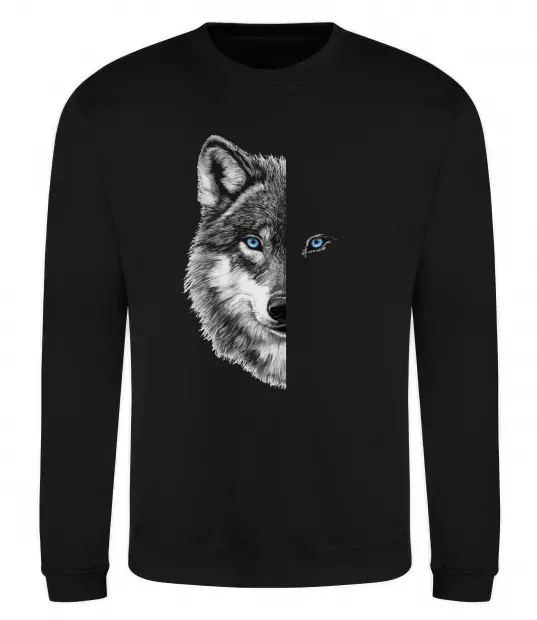 Світшот Вовк око Чорний фото