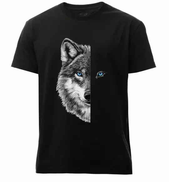 Чоловіча преміум футболка Вовк око Чорний фото