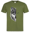Мужская футболка Вовк око Оливковый фото