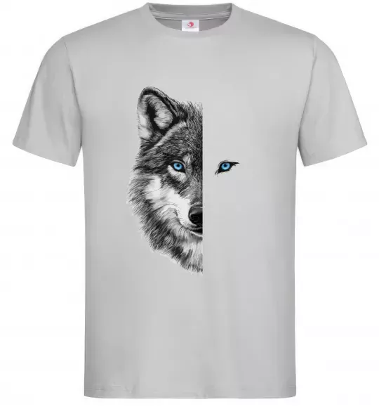 Мужская футболка Вовк око Серый фото