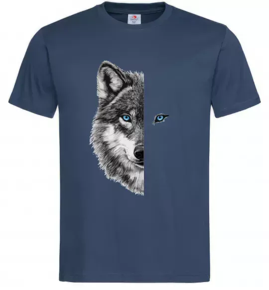 Мужская футболка Вовк око Темно-синий фото
