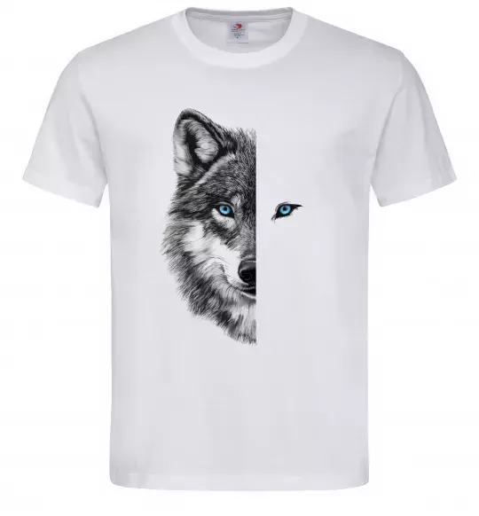 Мужская футболка Вовк око Белый фото