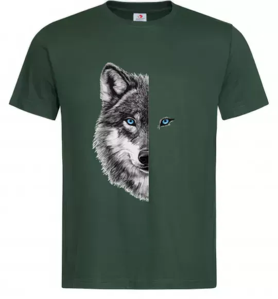 Мужская футболка Вовк око Темно-зеленый фото