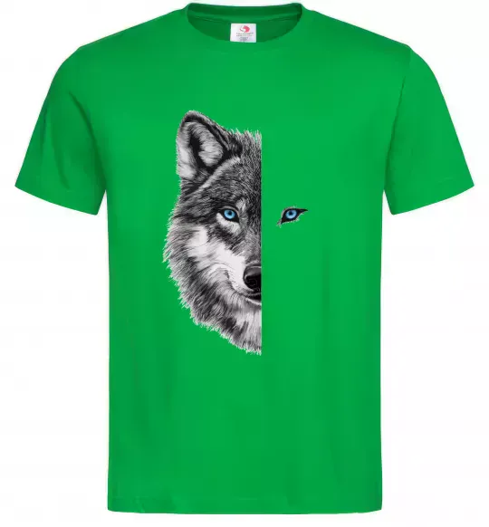Мужская футболка Вовк око Зеленый фото
