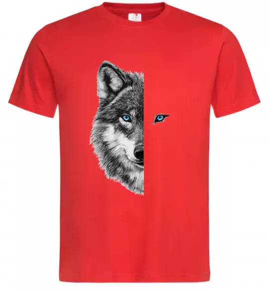 Мужская футболка Вовк око Красный фото