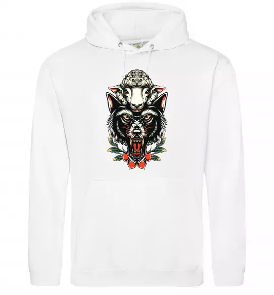 Мужская толстовка (худи) Вовк в овечій шкурі Белый фото