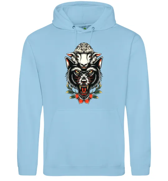 Мужская толстовка (худи) Вовк в овечій шкурі Голубой фото