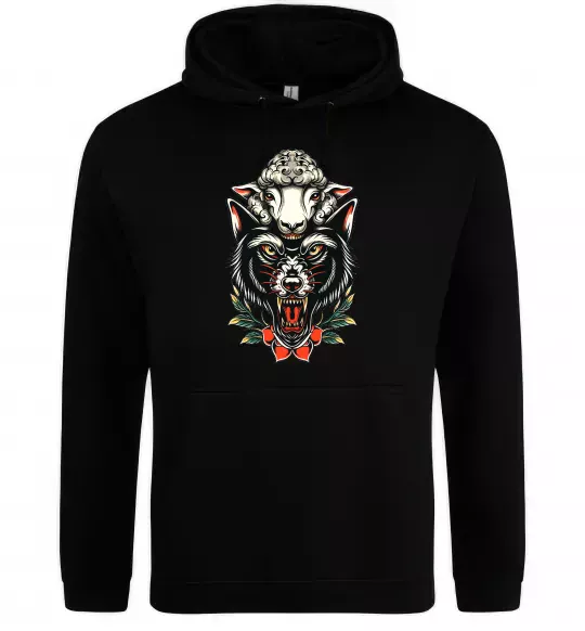 Женская толстовка (худи) Вовк в овечій шкурі Черный фото