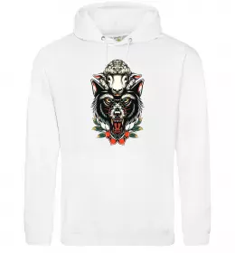 Женская толстовка (худи) Вовк в овечій шкурі Белый фото