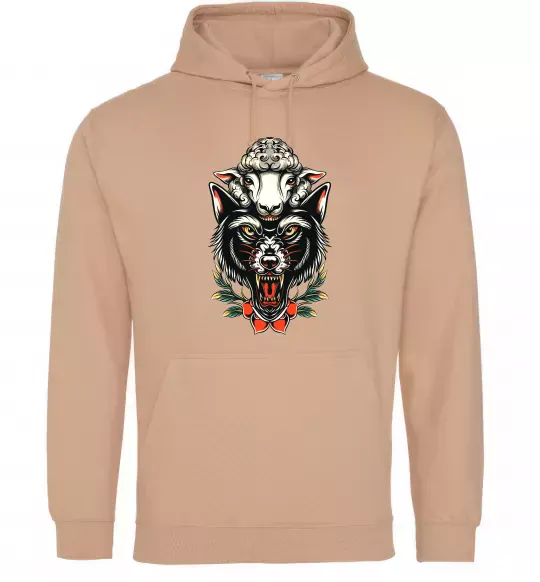 Женская толстовка (худи) Вовк в овечій шкурі Песочный фото