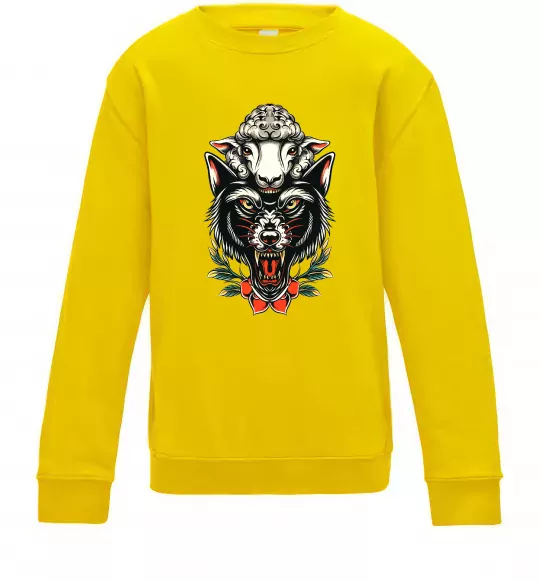 Дитячий світшот Вовк в овечій шкурі Сонячно жовтий фото