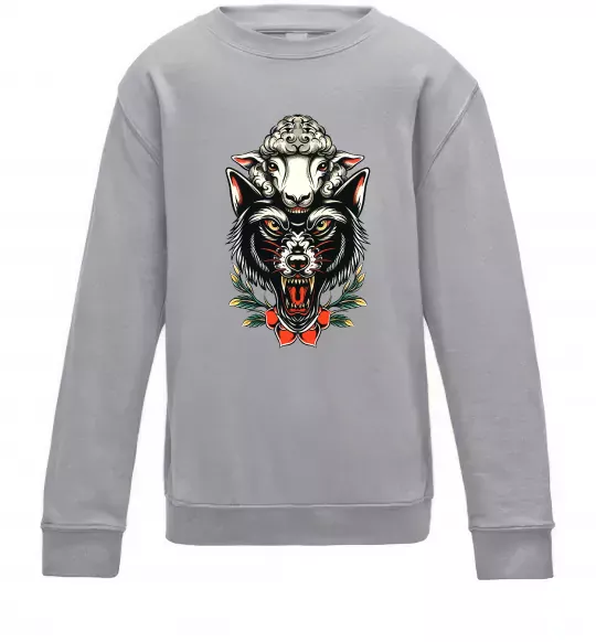 Дитячий світшот Вовк в овечій шкурі Сірий меланж фото