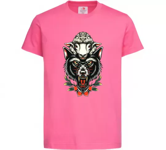 Детская футболка Вовк в овечій шкурі Ярко-розовый фото