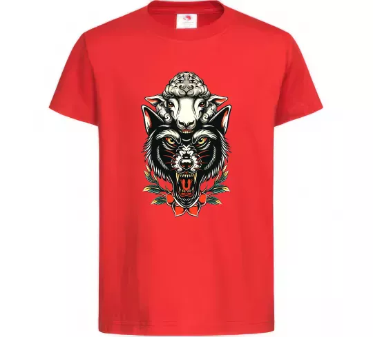 Детская футболка Вовк в овечій шкурі Красный фото