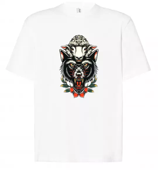 Футболка Оверсайз Вовк в овечій шкурі Білий фото