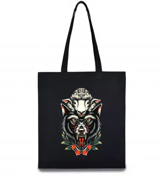 Еко-сумка Вовк в овечій шкурі Чорний фото