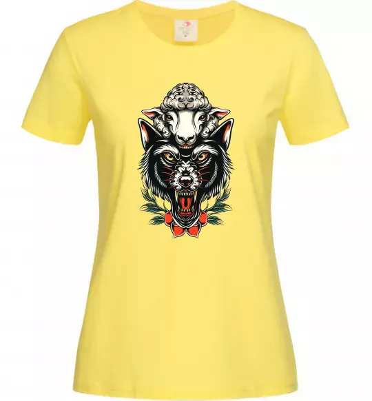 Женская футболка Вовк в овечій шкурі Лимонный фото