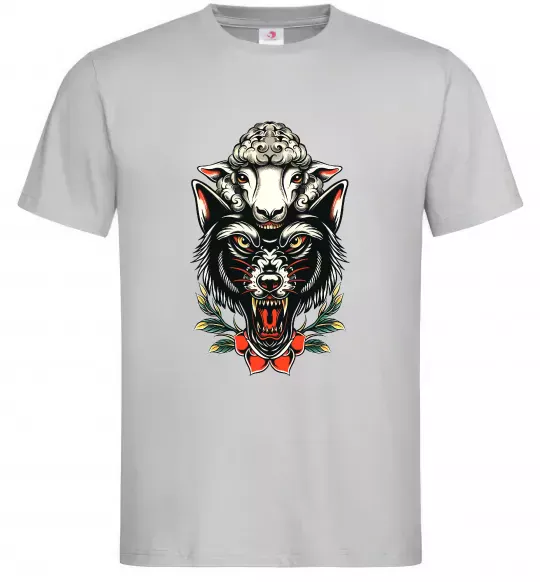 Мужская футболка Вовк в овечій шкурі Серый фото