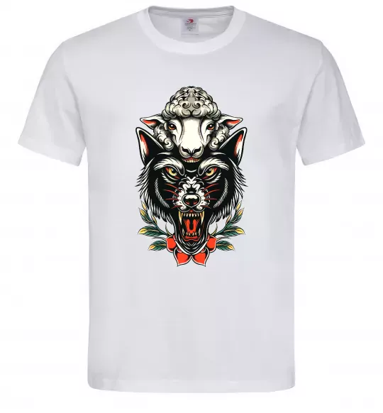 Мужская футболка Вовк в овечій шкурі Белый фото