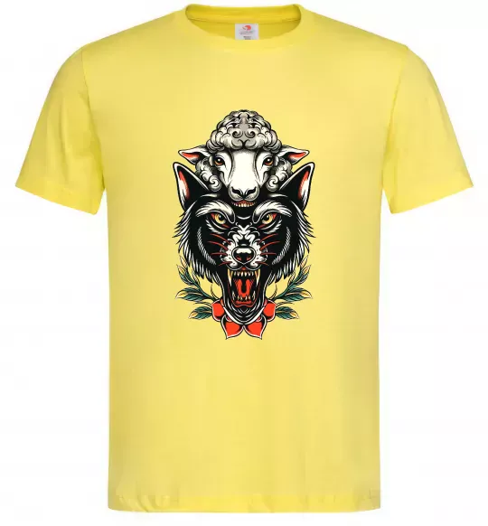 Мужская футболка Вовк в овечій шкурі Лимонный фото