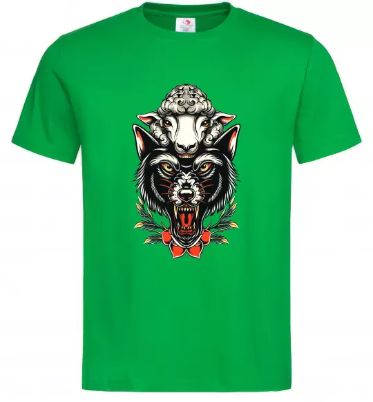 Мужская футболка Вовк в овечій шкурі Зеленый фото