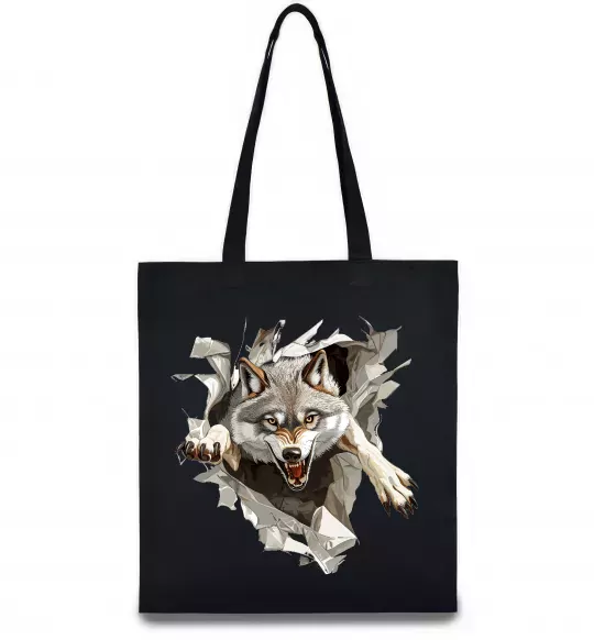 Эко-сумка Вовк стрибок Черный фото