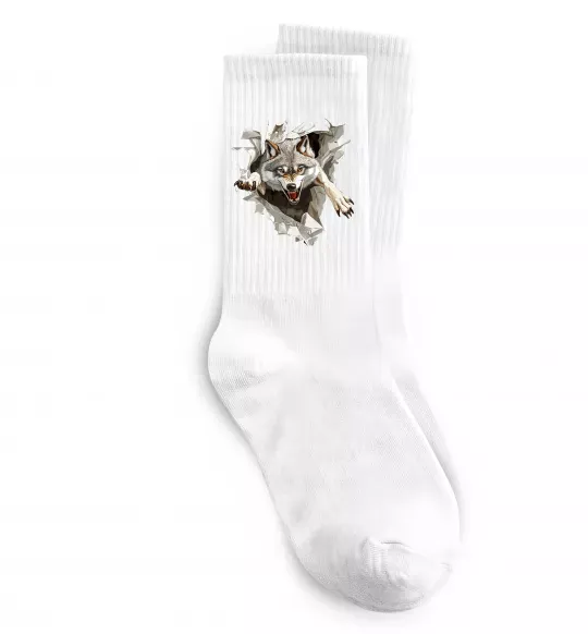 Носки Вовк стрибок Белый фото