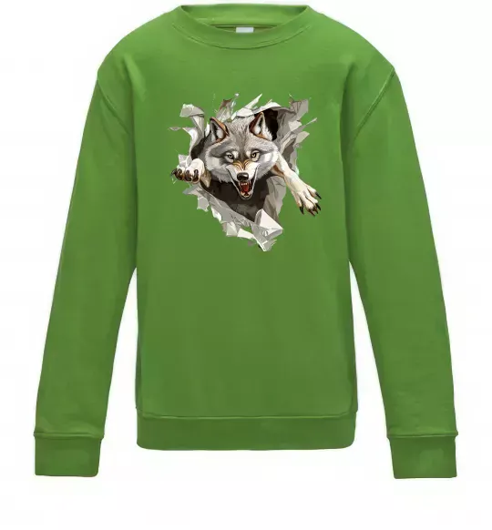 Детский Свитшот Вовк стрибок Лаймовый фото