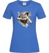 Женская футболка Вовк стрибок Ярко-синий фото