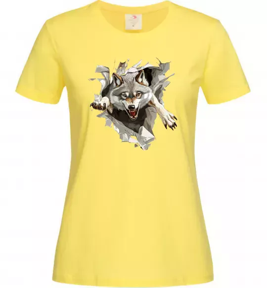 Женская футболка Вовк стрибок Лимонный фото