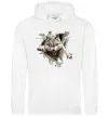 Чоловіча толстовка (худі) Вовк стрибок Білий фото