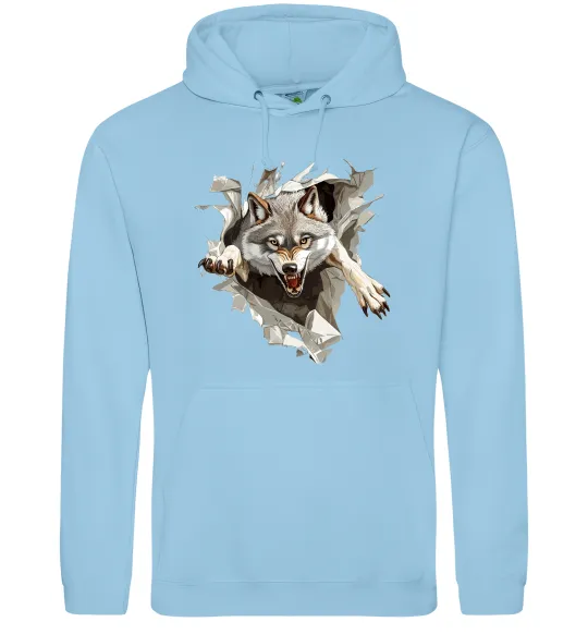 Женская толстовка (худи) Вовк стрибок Голубой фото