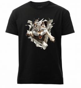 Чоловіча преміум футболка Вовк стрибок