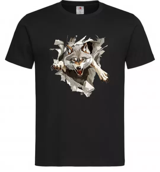 Мужская футболка Вовк стрибок Черный фото