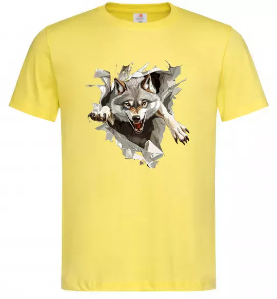 Мужская футболка Вовк стрибок Лимонный фото