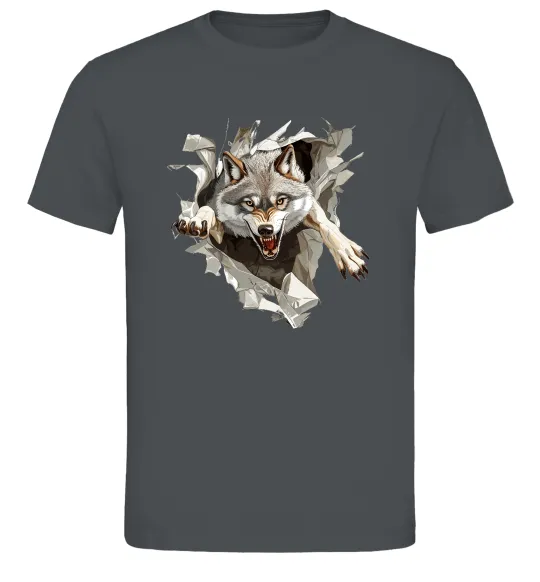 Мужская футболка Вовк стрибок Графит фото